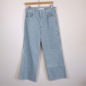 Reformation Stretch Flood Wide Leg Jeans in Fiji Stripe